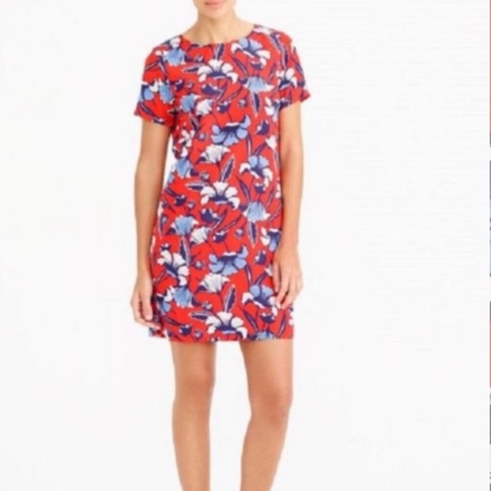 J.‎ Crew Printed Gallery Shift Dress floral print 12